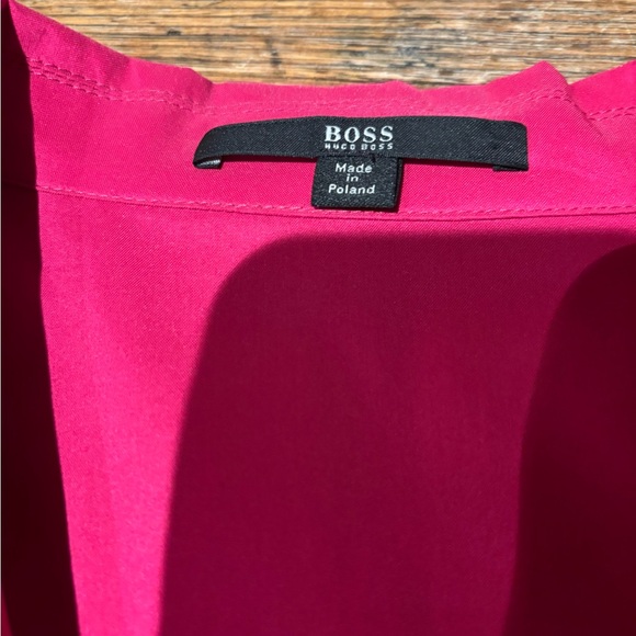 HUGO BOSS Fuschia Midi Dress with Belt - Picture 3 of 8